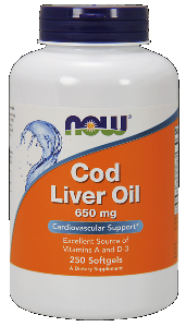 Cod Liver Oil (250 softgels) NOW Foods